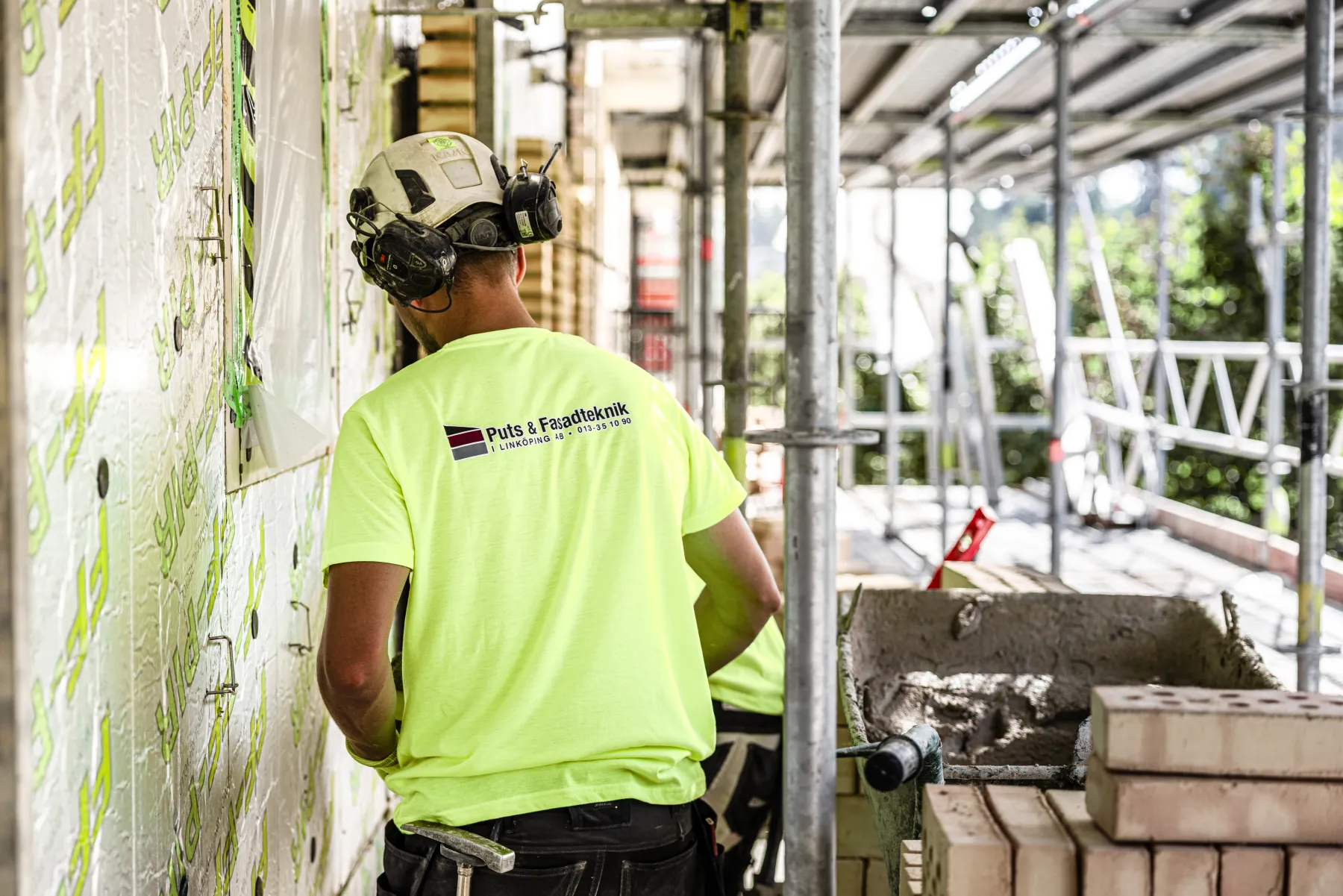 Arbetare på byggarbetsplats